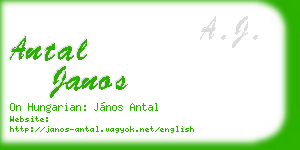 antal janos business card