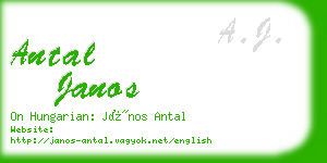 antal janos business card